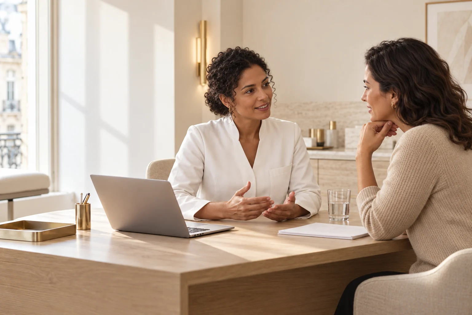 Illustrative conversation between a healthcare professional and a visitor